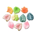 Opaque Resin Cabochons, Leaf, Mixed Color, 14.5~18.5x13~17x3~3.5mm(FIND-E058-01)
