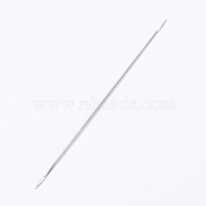 Iron Open Beading Needle, DIY Jewelry Tools, Platinum, 12.6x0.01cm(IFIN-P036-01B)