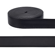 5M Flat PU Imitation Leather Cord, for Bag Strap Making, Black, 1-1/8 inch(30mm), about 5.47 Yards(5m)/Roll(SRIB-WH0011-163E)