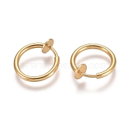 Brass Clip-on Earring Findings, for Non-pierced Ears, Golden, 20x1.5mm(KK-C235-33G)