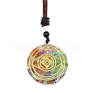 Resin & Natural & Synthetic Mixed Gemstone Pendant Necklaces, Eye, 25.59 inch(65cm)(OG4289-07)