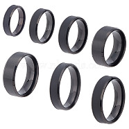 DICOSMETIC 14Pcs 7 Size 201 Stainless Steel Plain Band Ring for Men Women, Electrophoresis Black, Inner Diameter: US Size 5 3/4~13(16.3~22.2mm), 2Pcs/size(RJEW-DC0001-06A)