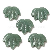 Natural Green Aventurine Carved Pendants, Leaf Charms, 43~44x49~50x7~7.5mm, Hole: 1.4mm(G-K353-01B)