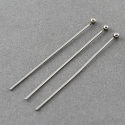 304 Stainless Steel Ball Head pins, 25x0.7mm, 21 Gauge, Head: 2mm(STAS-R015-25mm)