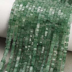 Natural Green Strawberry Quartz Beads Strands, Square, Heishi Beads, 2.5x2.5x1.5mm, Hole: 0.7mm, about 263pcs/strand, 14.96''(38cm)(GG-CBA2498-C03-01)