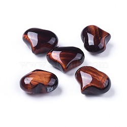 Natural Tiger Eye Heart Palm Stone, Dyed & Heated, Pocket Stone for Energy Balancing Meditation, 20x25x11~13mm(G-F659-A03)