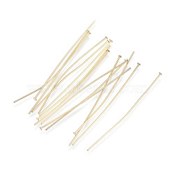304 Stainless Steel Flat Head Pins, Real 18k Gold Plated, 50x0.7mm, 21 Gauge, Head: 1.5mm, 500pcs/bag(STAS-O101-69G)