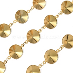 304 Stainless Steel Rhinestone Cup Chains, Soldered, Fit for Rhinestone, with Spool, Ion Plating(IP), Golden, 16.7x10.7x3.3mm(CHS-K023-08B-G)