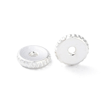 Alloy Spacer Beads, Long-Lasting Plated, Disc, Silver, 6x1.4mm, Hole: 1mm