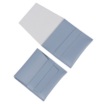 Square PU Leather Jewelry Flip Pouches, for Earrings, Bracelets, Necklaces Packaging, Light Steel Blue, 8x8cm