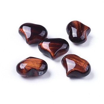 Natural Tiger Eye Heart Palm Stone, Dyed & Heated, Pocket Stone for Energy Balancing Meditation, 20x25x11~13mm