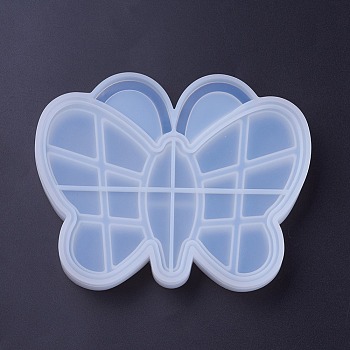 Silicone Storage Box Molds, Resin Casting Molds, For UV Resin, Epoxy Resin Jewelry Making, Butterfly, White, 120x153x9mm, 108x153x20.5mm