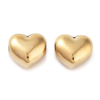 304 Stainless Steel Charms, Heart Charm, Real 14K Gold Plated, 6.8x7.5x5mm, Hole: 1.8mm