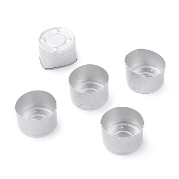 (Defective Closeout Sale: Deformation), Aluminum Candle Cups, Empty Case Containers, for Candle Making, Silver, 3.7~3.9x2.5cm, Inner Diameter: 3.8cm