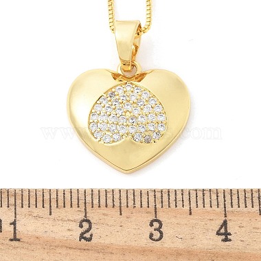 Brass Micro Pave Clear Cubic Zirconia Pendant Necklaces for Women(NJEW-M084-02G-03)-3