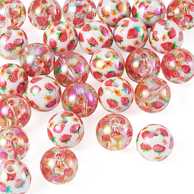 28Pcs 2 Styles UV Plating Iridescent Transparent Acrylic Beads(OACR-TA0005-09)-2