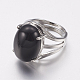 Natural Black Agate Wide Band Finger Rings(RJEW-K224-A06)-1