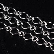 Silver Color Plated Iron Handmade Chains Figaro Chains Mother-Son Chains, Unwelded, with Spool, Mother Link: 7x10mm, Son Link: 4x6mm, 1.2mm thick, about 164.04 Feet(50m)/roll(CHSM026Y-S)
