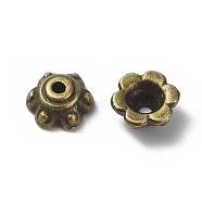 Tibetan Antique Bronze Metal Caps, Lead Free & Cadmium Free, 7x3mm, Hole: 1.5mm(MLF0571Y)