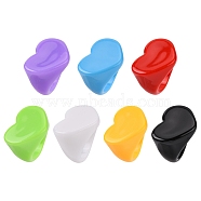 Opaque Acrylic Heart Finger Rings, Mixed Color, US Size 7 1/4(17.5mm)(RJEW-T010-14)