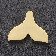 201 Stainless Steel Charms, for Simple Necklaces Making, Stamping Blank Tag, Laser Cut, Whale Fishtail Shape, Golden, 9.5x12x3mm, Hole: 1.6mm(STAS-R109-JA425-2)
