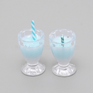 Plastic Pendants, Bubble Tea Shape, Light Cyan, 31x16mm, Hole: 2mm(KY-TAC0006-03D)