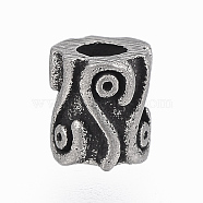304 Stainless Steel Beads, Column, Antique Silver, 4.5x4mm, Hole: 2mm(STAS-A033-013AS)