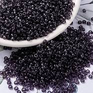 MIYUKI Round Rocailles Beads, Japanese Seed Beads, (RR157) Transparent Amethyst, 8/0, 3mm, Hole: 1mm, about 422~455pcs/bottle, 10g/bottle(SEED-JP0009-RR0157)