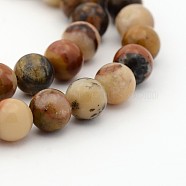 Natural Orange River Stone Round Bead Strands, 4mm, Hole: 1mm, about 98pcs/strand, 15.7 inch(G-P070-58-4mm)
