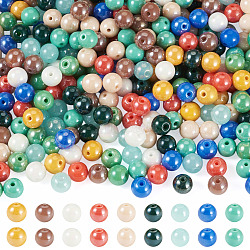325G Electroplate Round Glass Beads Strands, AB Color Plated, Mixed Color, 8mm, Hole: 1.4~1.8mm, about: 500pcs/325g(EGLA-TA0030-10)