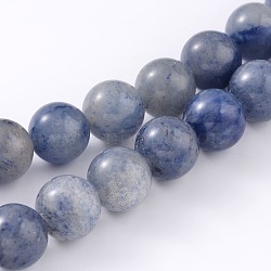 Natural Blue Aventurine Round Bead Strands, 8mm, Hole: 0.8mm, about 48pcs/strand, 15.5 inch(X-G-M248-8mm-01)