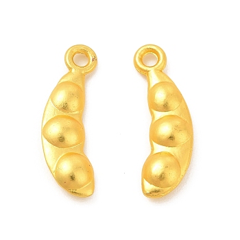 Rack Plating Alloy Pendants, Lead Free & Cadmium Free & Nickel Free, Pea Charm, Matte Gold Color, 20x6x3mm, Hole: 1.8mm