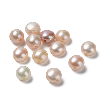 Natural Pearl Beads Strands, Potato, Flamingo, 5.5x5mm, Hole: 0.8mm