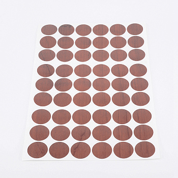 PVC Stickers, Screw Hole Covered Stickers, Round, Saddle Brown, 213x143x0.4mm, Stickers: 21mm, 54pcs/sheet