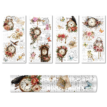 PVC Waterproof Decorative Stickers, Self Adhesive Decals for Furniture Decoration, Clock, 30x15cm