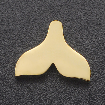 201 Stainless Steel Charms, for Simple Necklaces Making, Stamping Blank Tag, Laser Cut, Whale Fishtail Shape, Golden, 9.5x12x3mm, Hole: 1.6mm