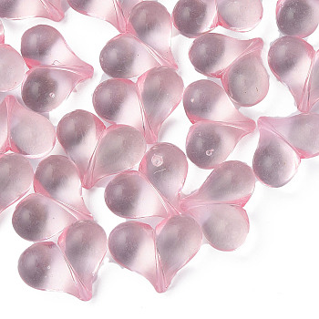 Transparent Acrylic Beads, Heart, Pink, 17.5x22x10mm, Hole: 1.4mm, about 260pcs/500g