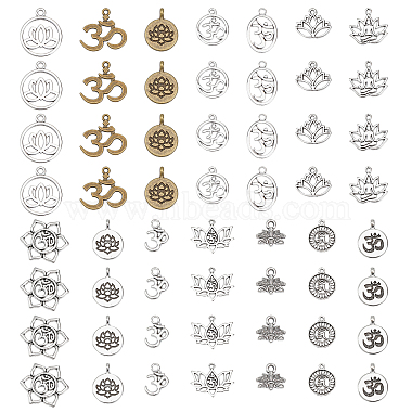 Antique Bronze & Antique Silver Mixed Shapes Alloy Pendants