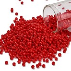 TOHO 8/0 Round Beads, Japanese Seed Beads, (45A) Opaque Cherry, 3mm, Hole: 1mm, about 1111pcs/50g(SEED-XTR08-0045A)