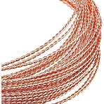 Twisted Round Bare Copper Wire, Raw Bare Copper Wire, Raw(Unplated), 20 Gauge, 0.8mm, 7m/roll(CWIR-WH0009-04C)