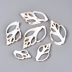 Natural Shell Big Pendants, Shell Slice Charms, Seashell Color, 34~63x20~34x5~6mm, Hole: 8~15x16~30mm(BSHE-T015-19)