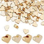 80Pcs 2 Styles Brass Beads, Heart, Golden, 5x6x3mm, Hole: 1.8mm, 40pcs/style(KK-AR0004-54A)