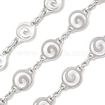 304 Stainless Steel Spiral Link Chains, Unwelded, with Card Paper, Stainless Steel Color, 13x9x0.5mm(CHS-G046-01P-1)