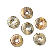 Natural Crazy Agate Pendants, Donut/Pi Disc Charm, 29.5x5.5mm, Hole: 8.3mm(G-I331-01J)