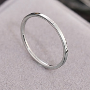 Stainless Steel Plain Band Rings, Stainless Steel Color, US Size 9(18.9mm)(FS-WG0150B-12)