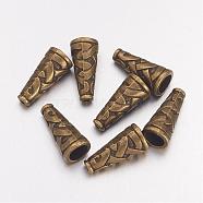 Tibetan Style Alloy Bead Cone, Cadmium Free & Nickel Free & Lead Free, Antique Bronze, 18x8x8mm, Hole: 1mm(TIBEB-00821-AB-NR)