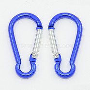 Aluminum Rock Climbing Carabiners, Key Clasps, Blue, 50x24x4mm(EA026-08)