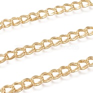 Brass Double Link Curb Chains, with Spool, Long-Lasting Plated, Soldered, Real 18K Gold Plated, 8x6.5x2mm, about 16.4 Feet(5m)/roll(CHC-M020-06G)