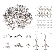 ARRICRAFT DIY Earring Making Kit, Including 60Pcs 6 Style Tibetan Style Alloy Pendants, 160Pcs Brass Jump Rings, 100Pcs Iron Earring Hooks, Mixed Color, Pendant: 11~22x15~26x2~3mm, Hole: 1~2.5mm, 10Pcs/style(DIY-AR0001-78)