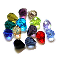 Imitation Austrian Crystal Beads, Grade AAA, Faceted, Drop, Mixed Color, 10x12mm, Hole: 0.9~1.5mm(SWAR-F062-12x10mm-M)